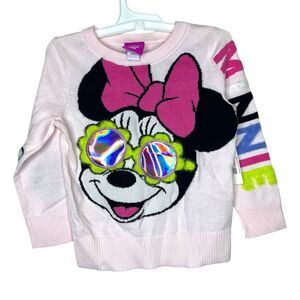 NEW Disney Minnie Mouse 3D Sunglasses Sweater by Spotted Zebra 3T